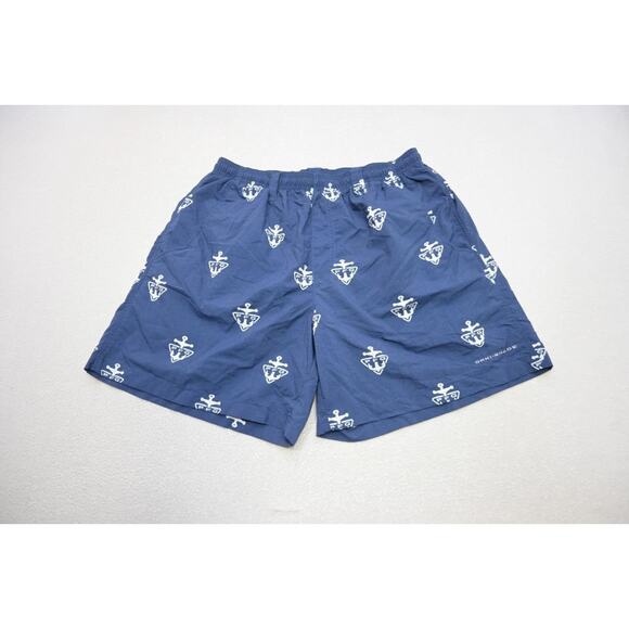 Columbia PFG Swim Trunks Omni-Shade Fishing Shorts Anchors 6" INS Mens Sz Medium - Picture 1 of 7